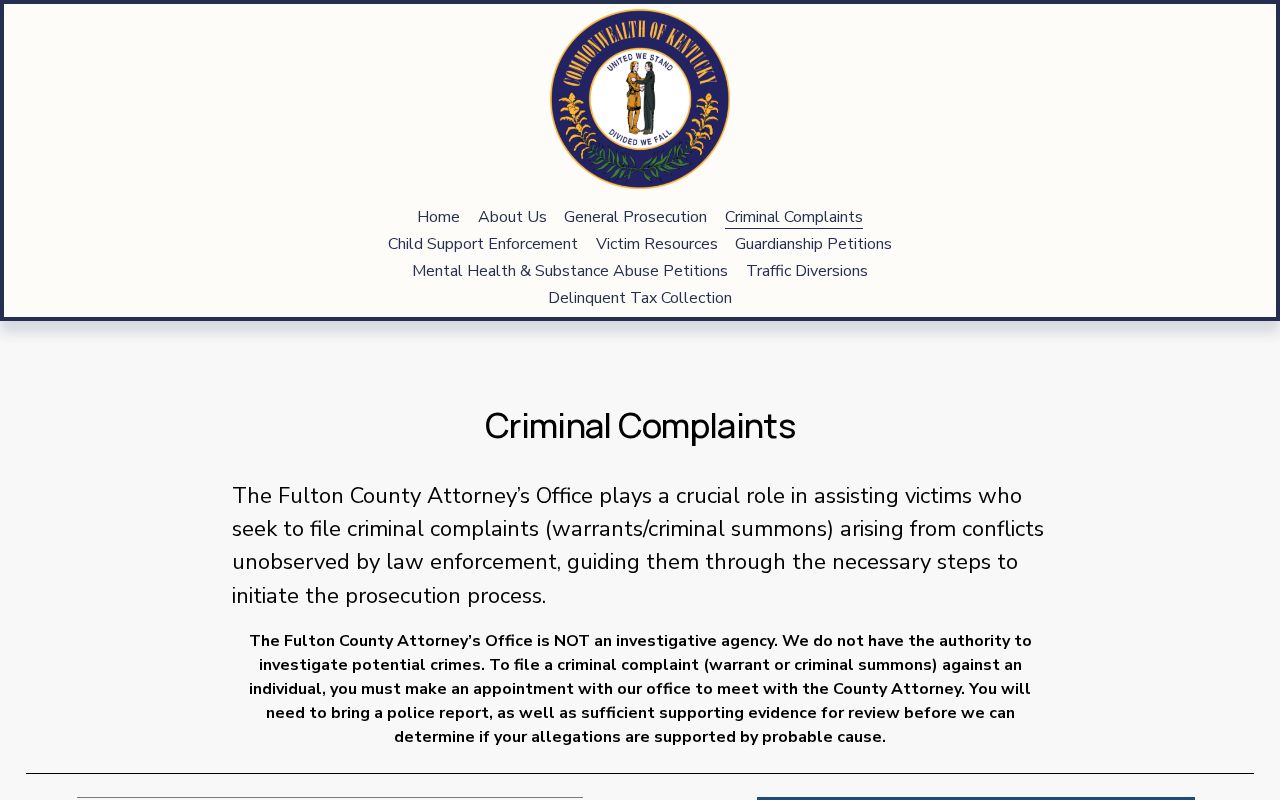 Fulton County wanted and warrant criminal complaint procedure